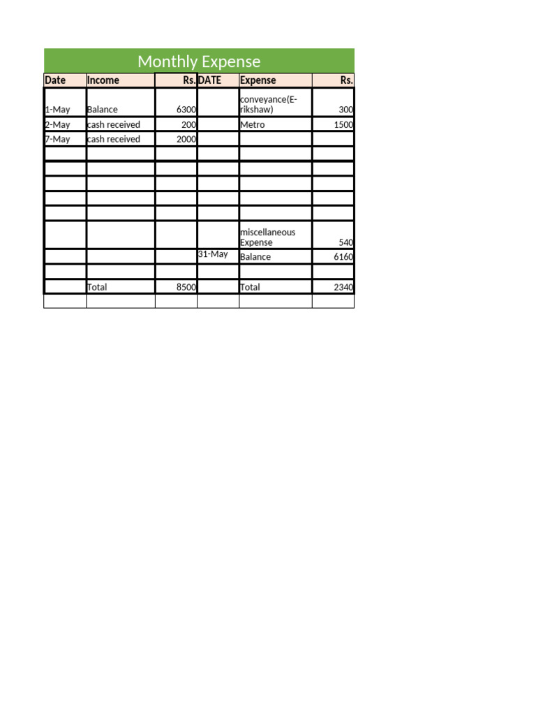 Monthly Income and Expense Report | PDF