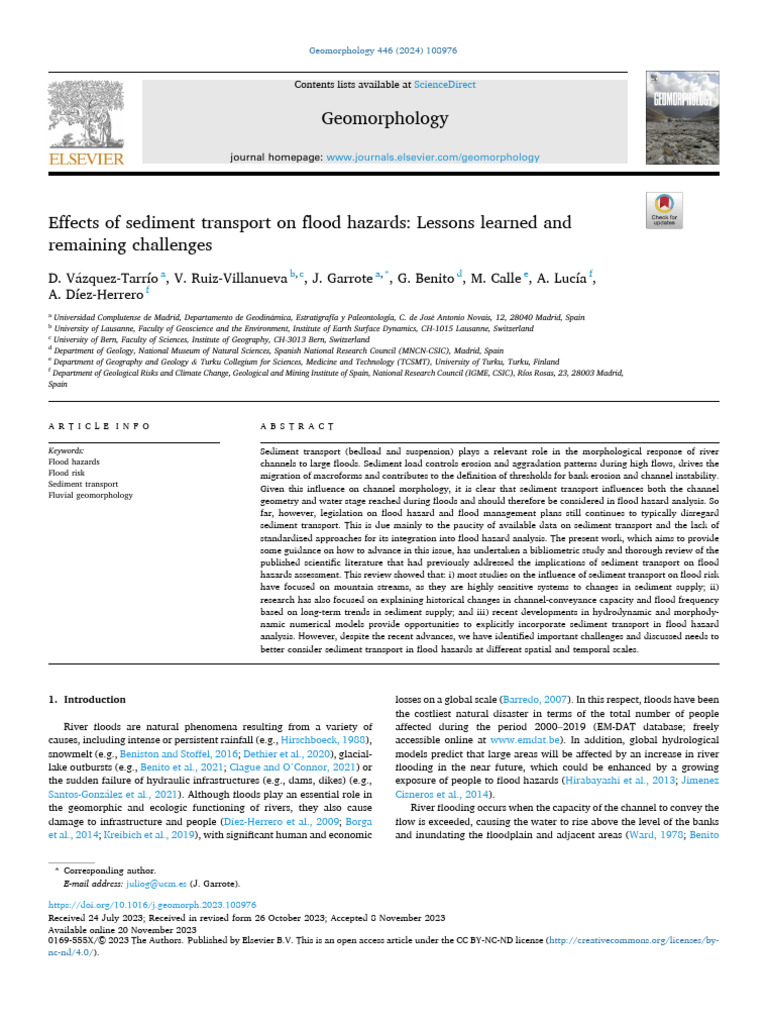 1 s2.0 S0169555X23003963 Main | PDF | Flood | Geomorphology