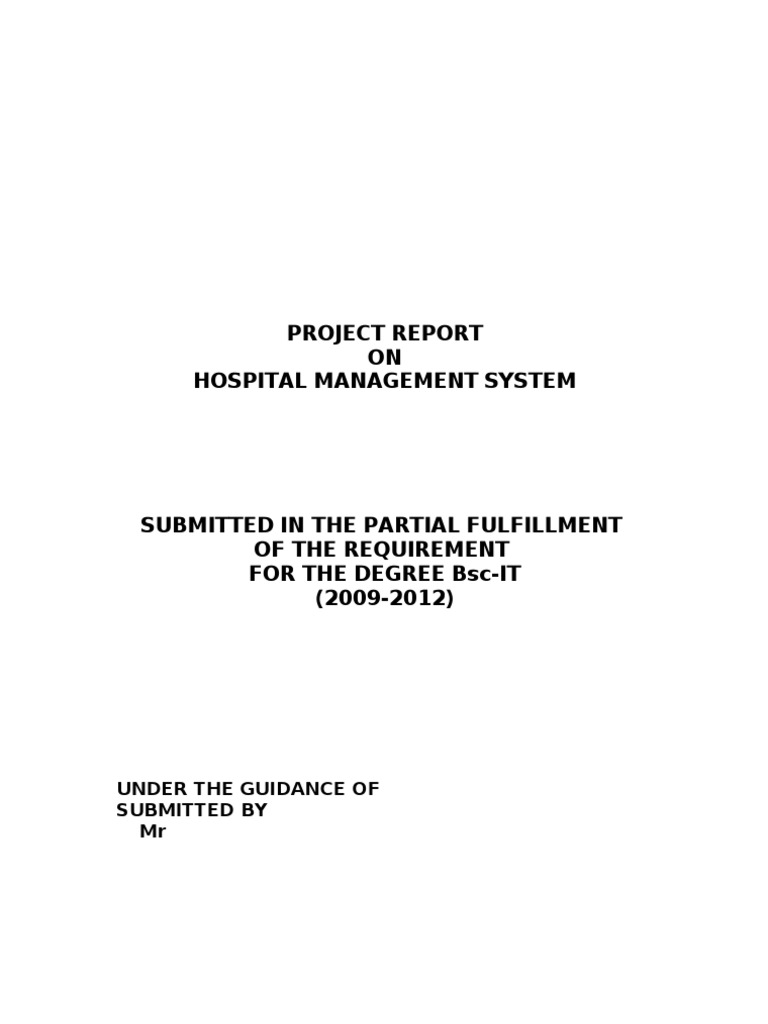 Hospital Mangement Project Report | PDF | Microsoft Access | Databases