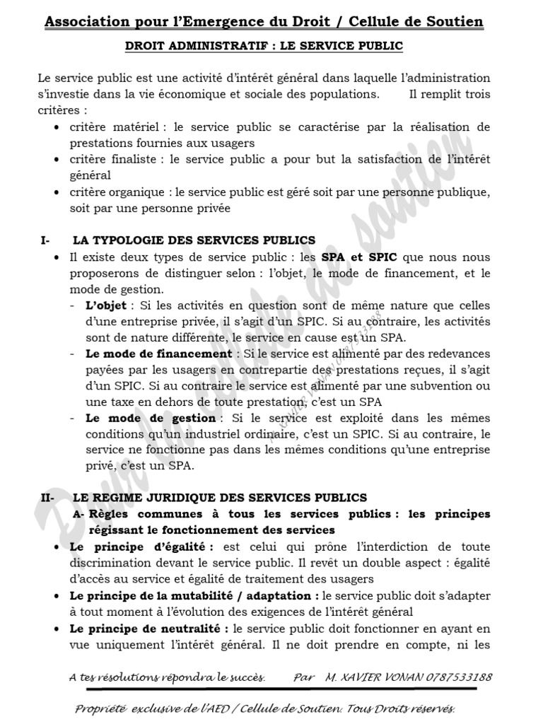 Modes de gestion du service public | PDF | Services publics | Économie