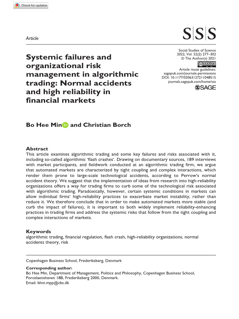 Min Borch 2021 Systemic Failures and Organizational Risk Management in ...