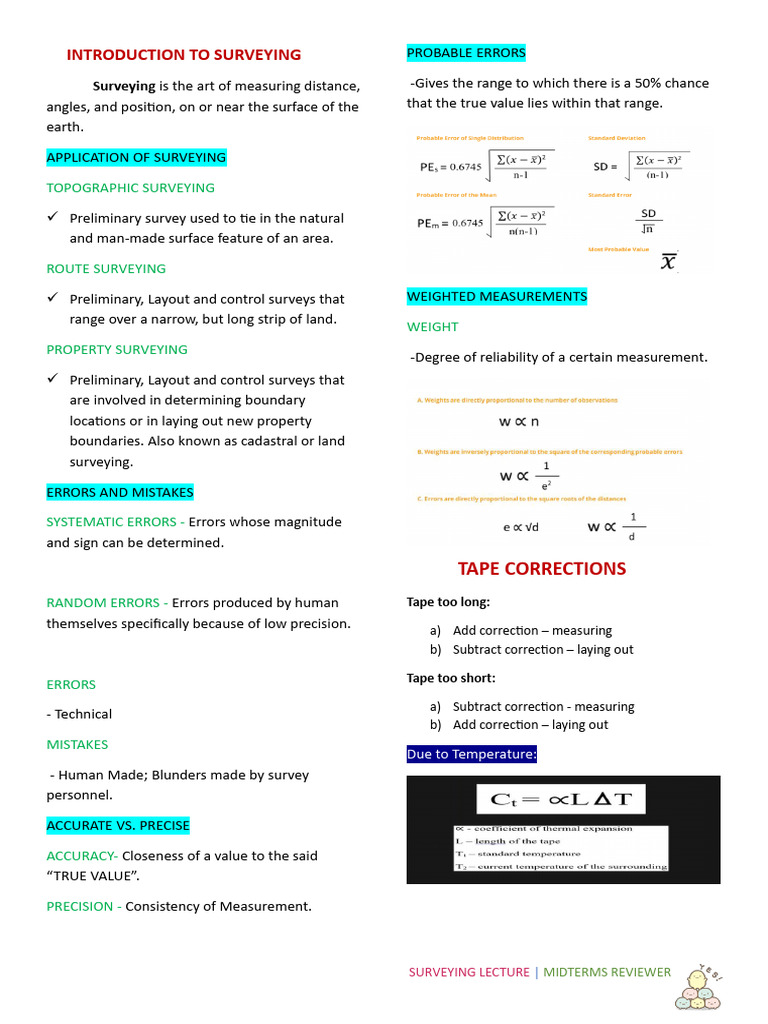 Surveying Midterms Reviewer Guide | PDF | Surveying | Accuracy And ...