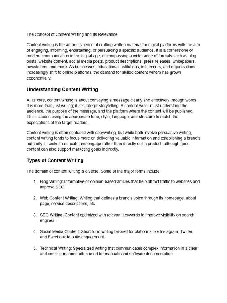 Content Writing A Necessity | PDF | Search Engine Optimization | Brand