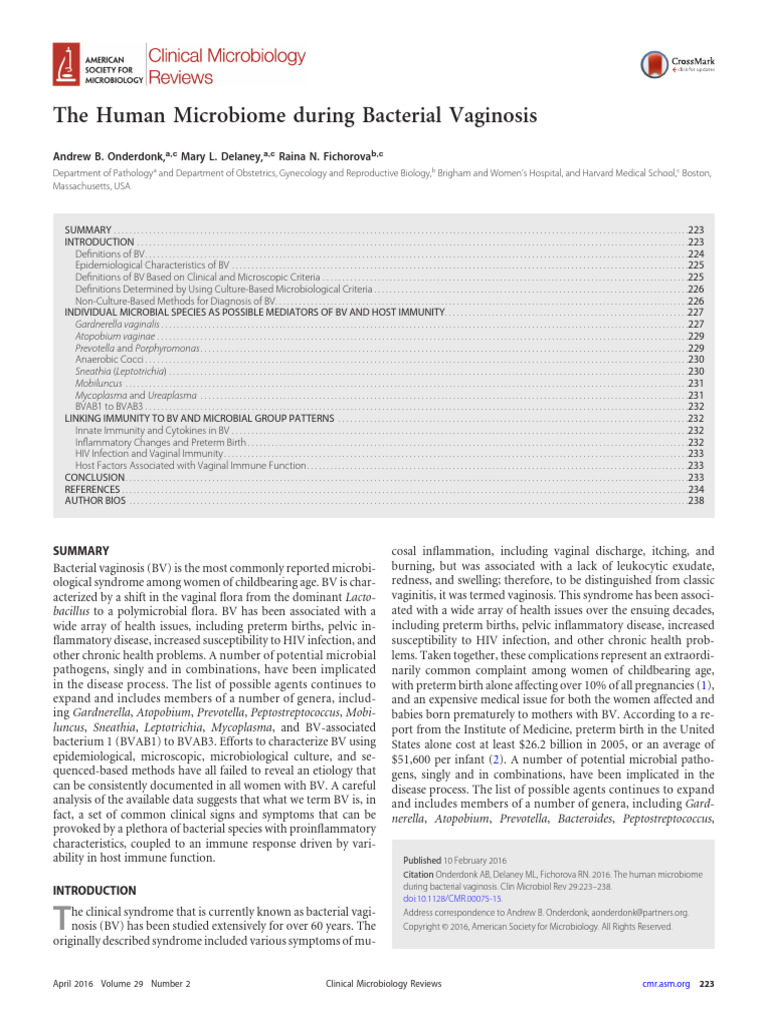 Vaginal Flora During Bacterial Vaginosis | PDF | Biology | Microbiology