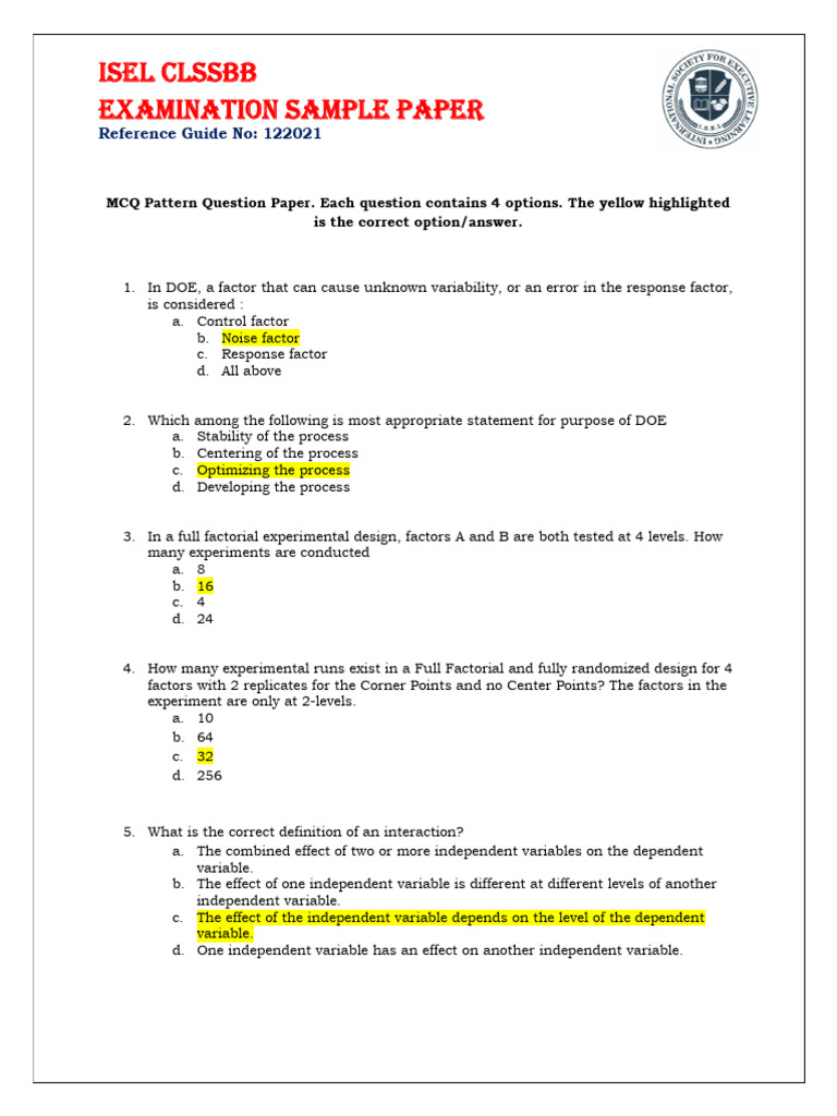 CLSSBB Exam Sample Paper Guide | PDF | Statistics | Probability ...