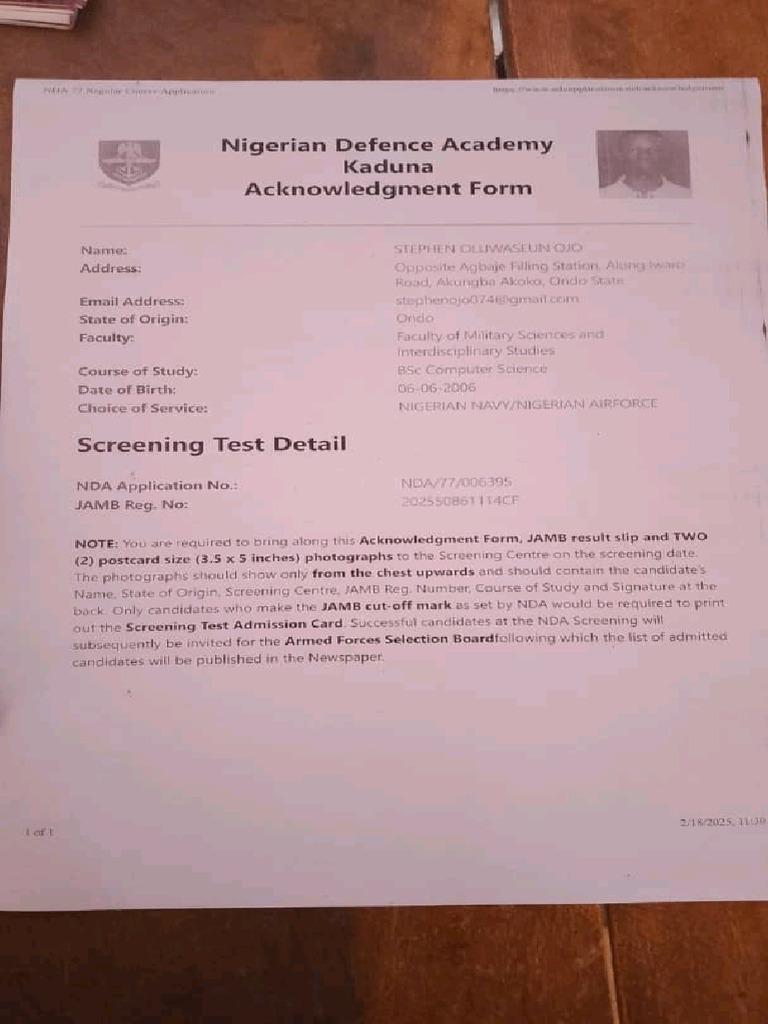 Acknowledgment Form | PDF