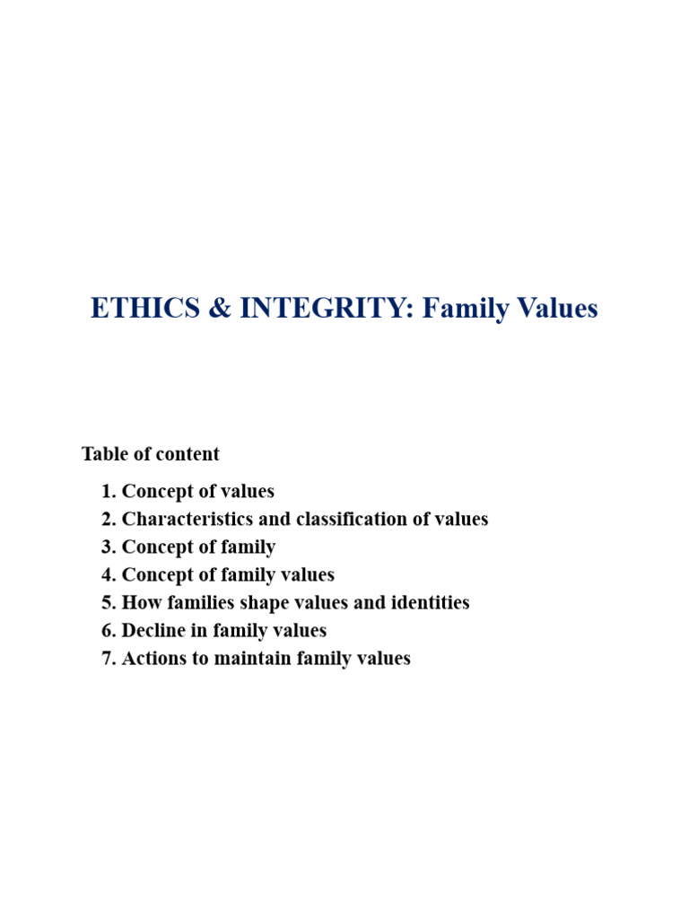 28 210604 Chapter 7 Ethics and Integrity Family Values, Professionalism ...