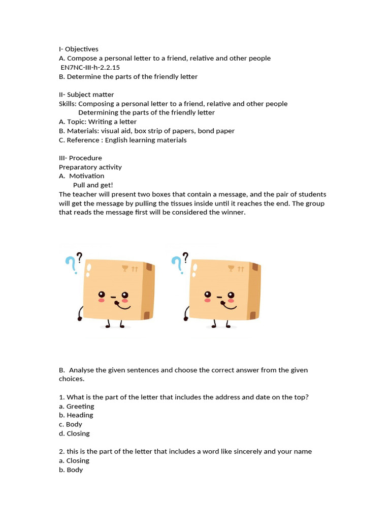 Writing Personal Letters Guide | PDF | Learning | Cognition