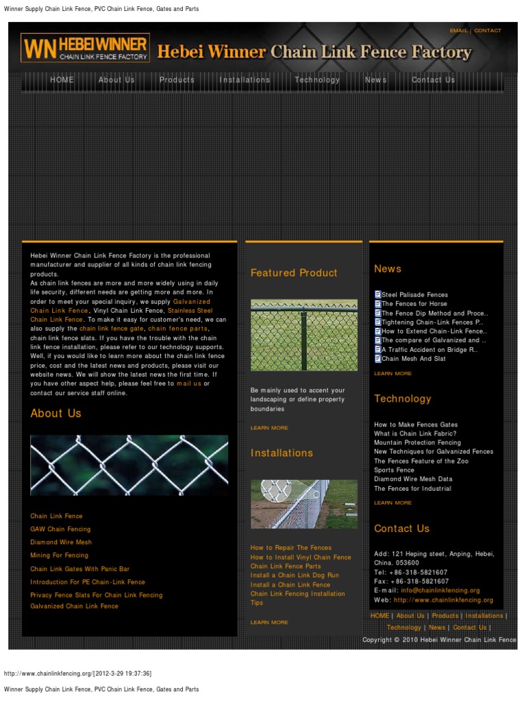 Chain Link Fence Catalog, PDF, Galvanization