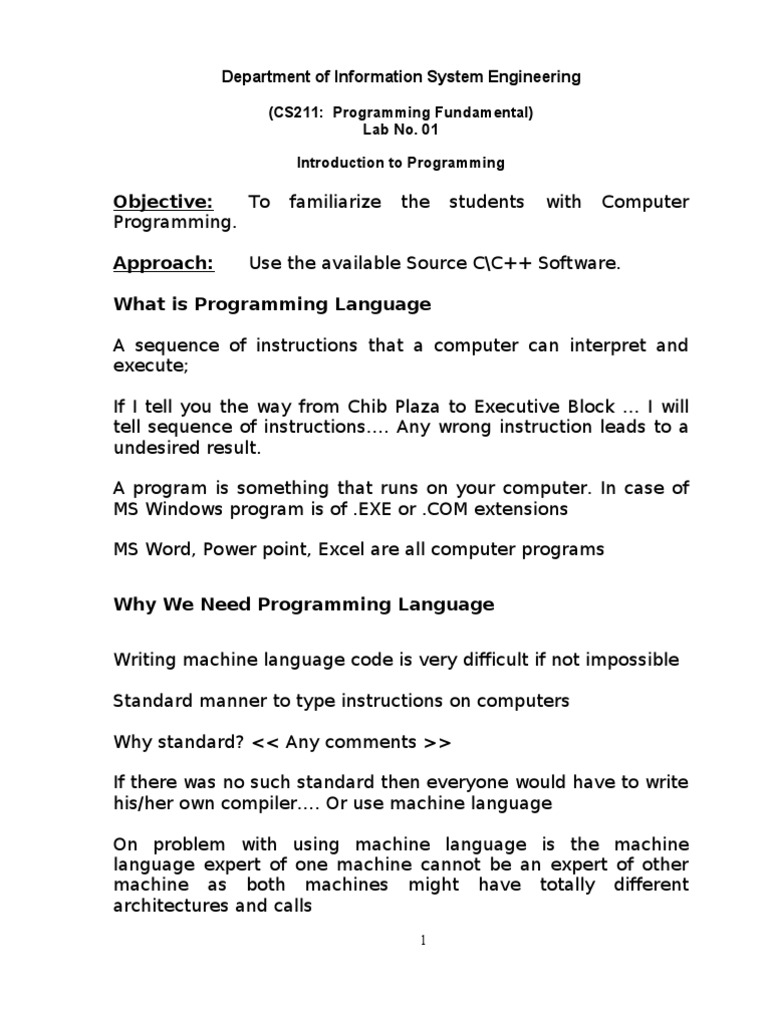 Introduction to C Programming Basics | PDF | C (Programming Language ...