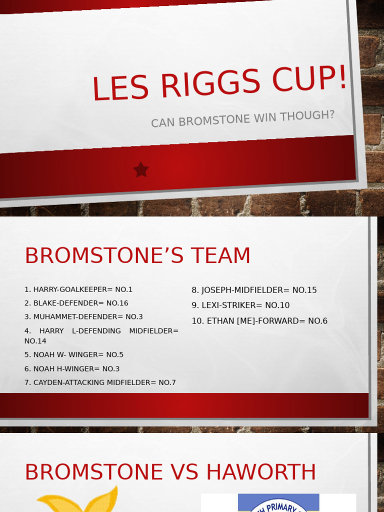 Bromstone's Journey in Les Riggs Cup | PDF