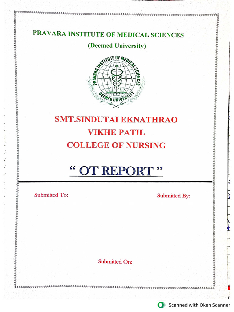 Ot Report Including All Equipments | PDF