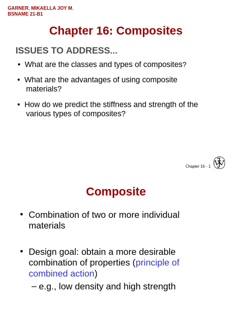 LEC-ch16 - Chapter 16 Composites | PDF | Composite Material | Concrete
