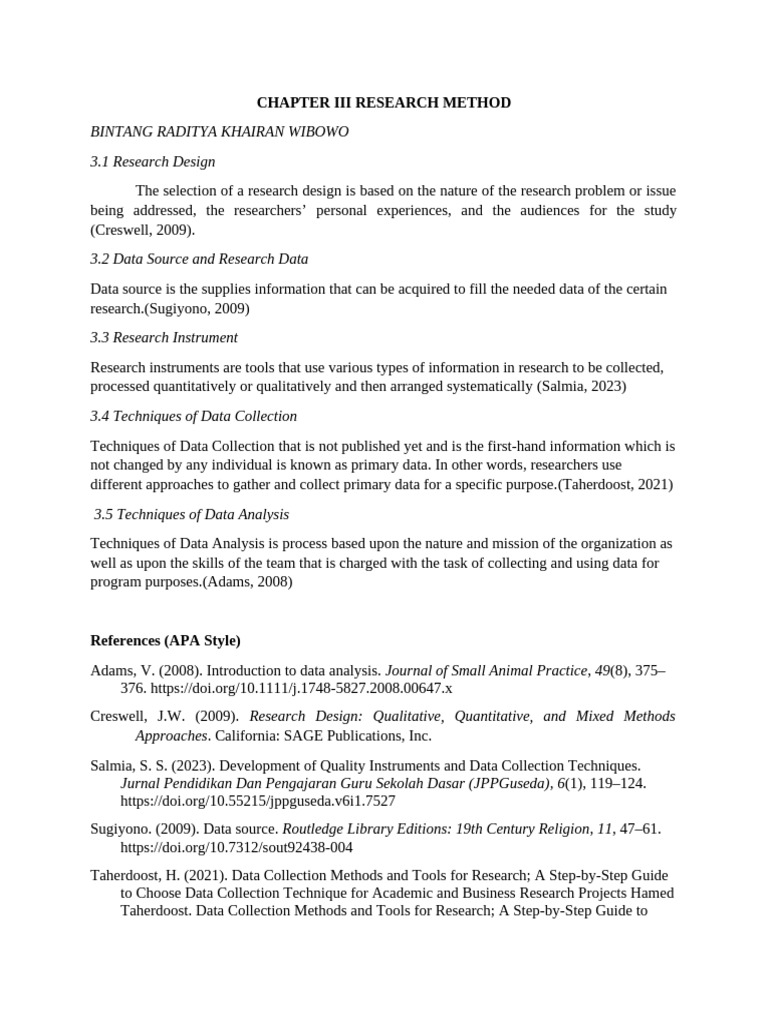 Research Methods and Data Collection Techniques | PDF