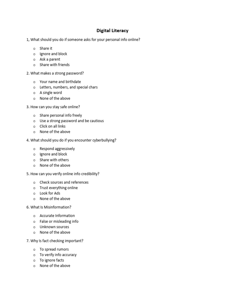 Digital Literacy Pdf