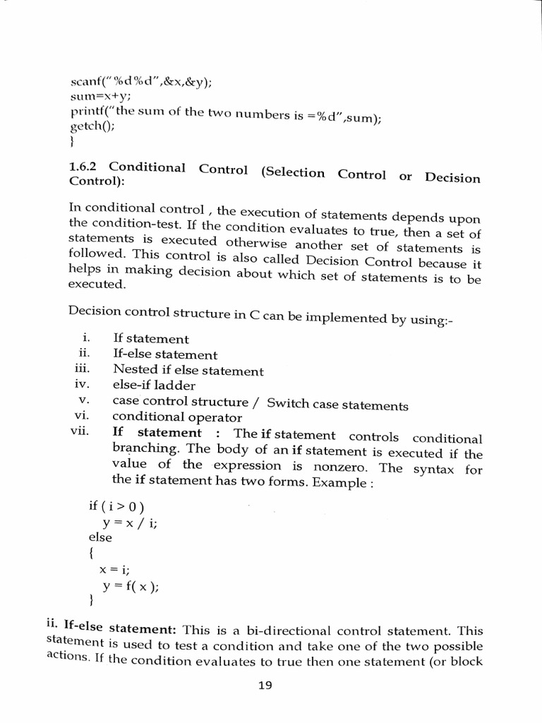 C Programming: Control Structures Guide | PDF | Control Flow | Computer ...