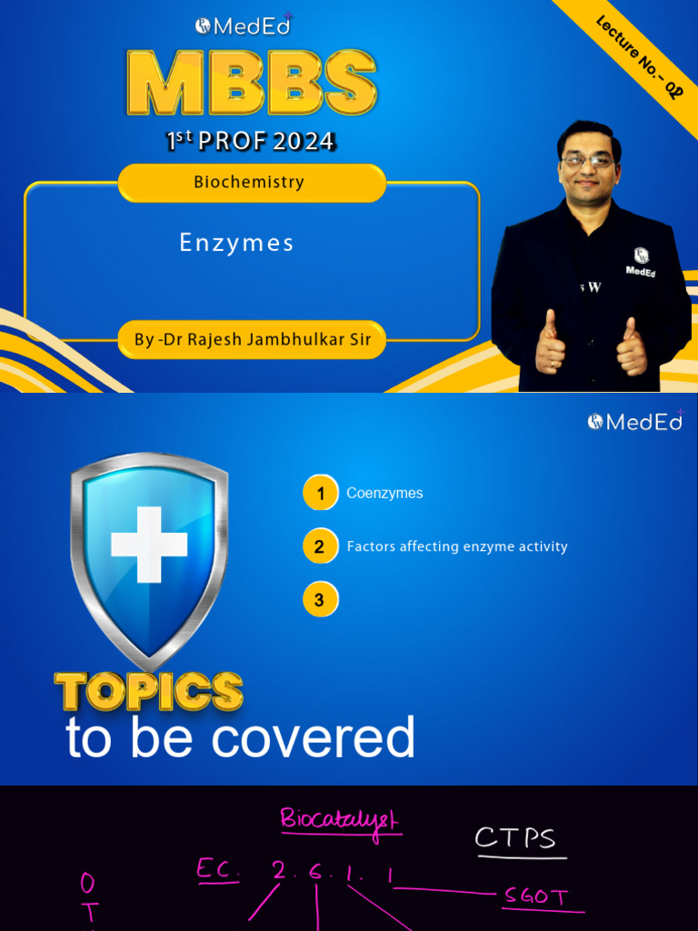 Biochemistry Enzyme Overview by Jambhulkar | PDF