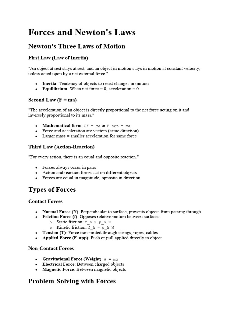 Understanding Newton's Laws of Motion | PDF | Force | Newton's Laws Of ...