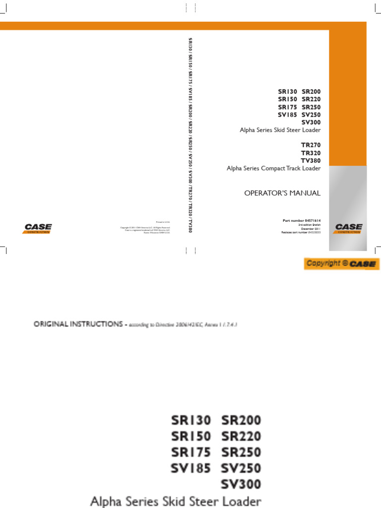 Case TR270 Operator's Manual | PDF | Safety | Decibel