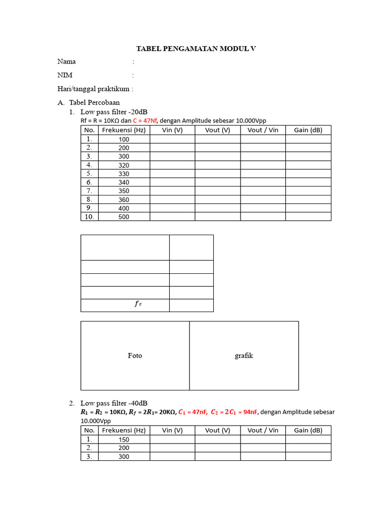 Tabel Pengamatan Modul 5 | PDF