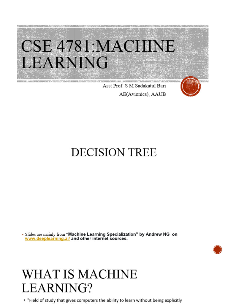 Decision Tree Basics in ML | PDF