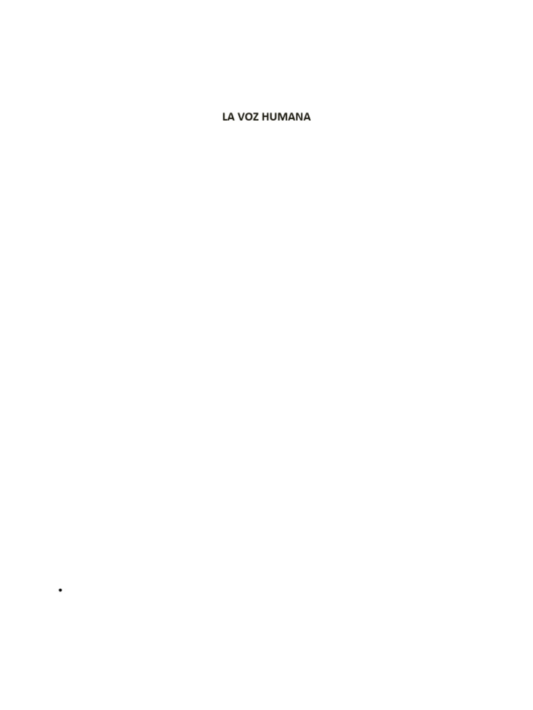 La Voz Humana | PDF | Sonido | Voz humana