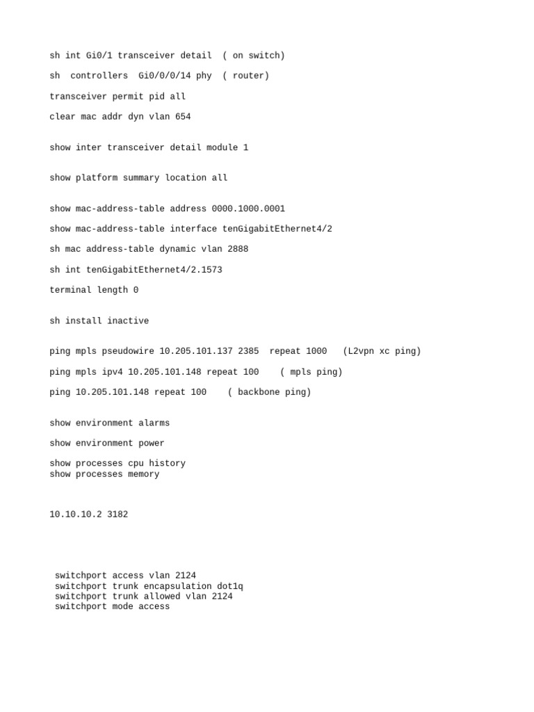 Network Device Configuration Commands | PDF