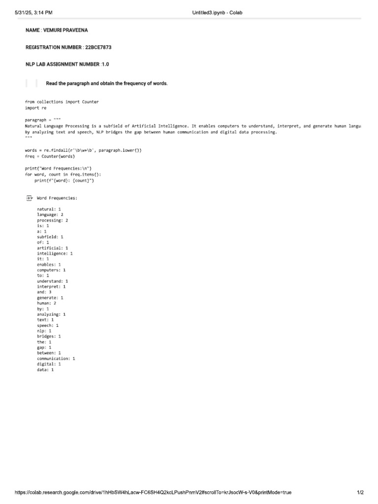 NLP 22bce7873 - 1.0 | PDF