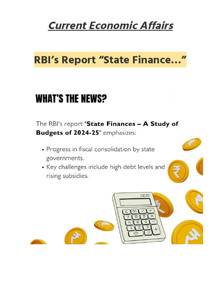 Current Eco. - RBI Report - State Finance | PDF