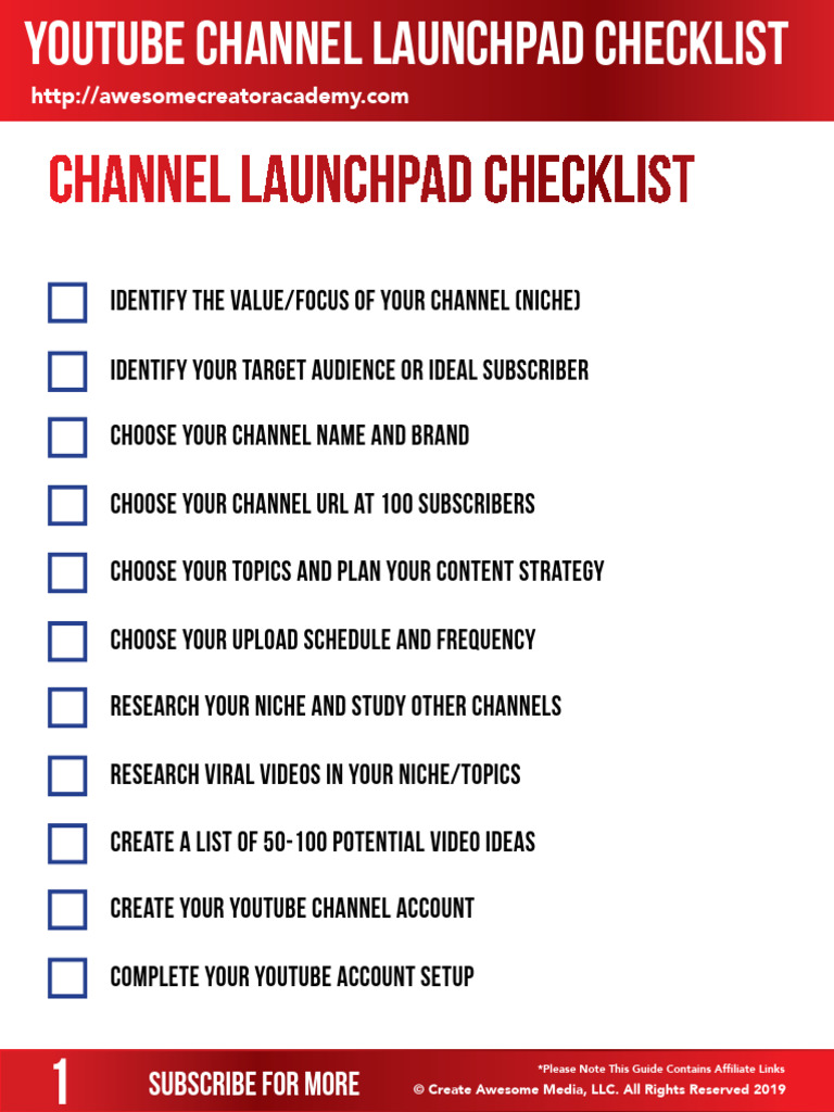 YouTube Channel Launch Checklist | PDF | You Tube | Search Engine ...