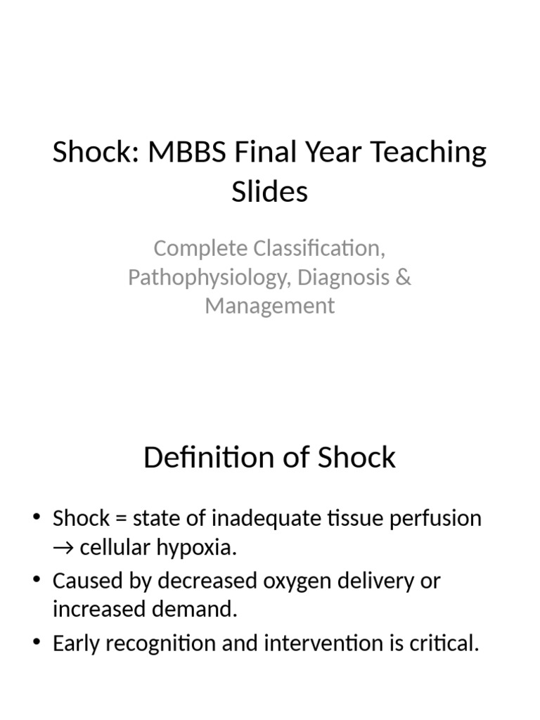 Shock Complete MBBS Presentation | PDF