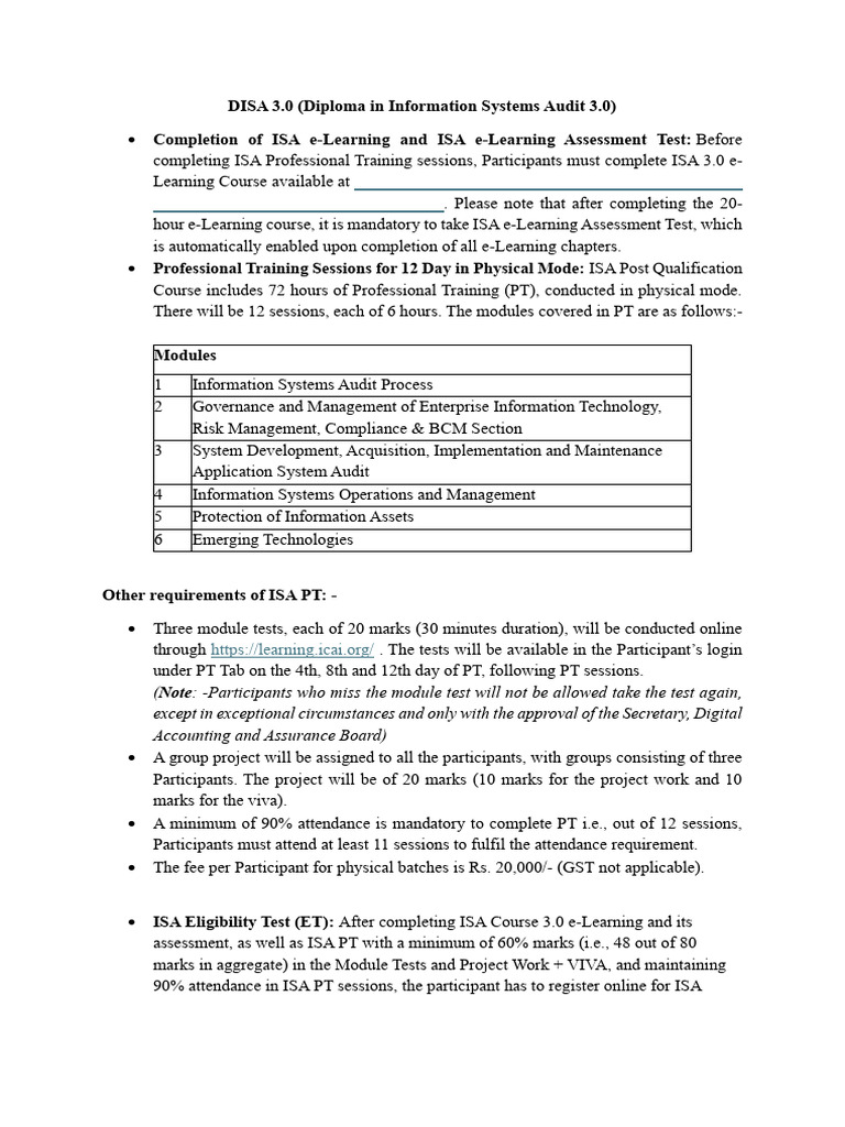 Course Structure of ISA-3.0 | PDF | Educational Technology