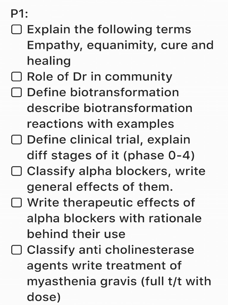 Pharmac Questions | PDF