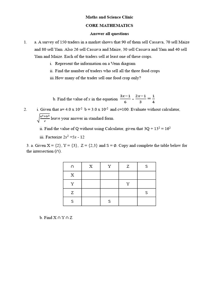 Maths and Science Clinic Core Maths | PDF | Mathematics