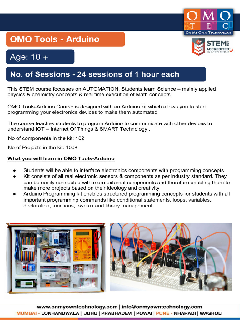 OMO Tools Arduino Course Overview | PDF | Internet Of Things | Arduino