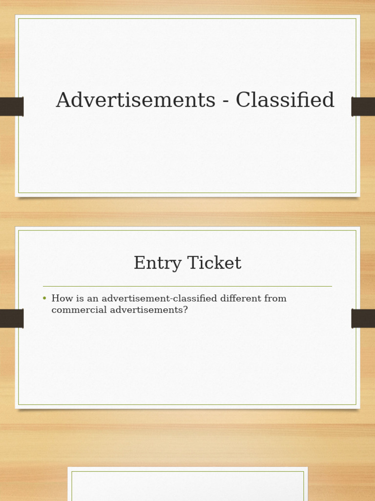 Understanding Classified Advertisements | PDF | Advertising | Word
