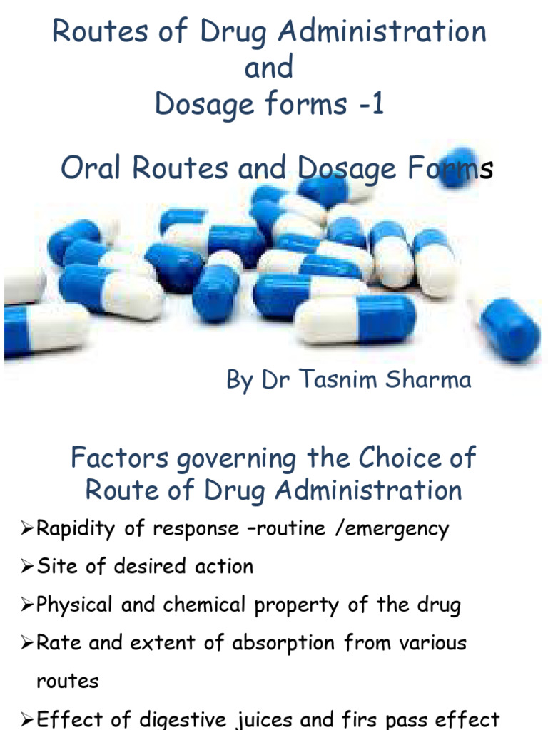 Oral Drug Administration and Dosage Forms | PDF | Tablet (Pharmacy ...