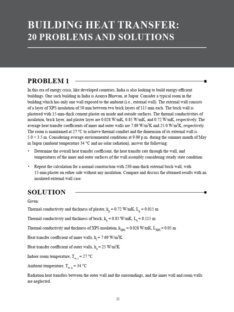 Building Heat Transfer Solutions Explained | PDF | Thermal Insulation ...