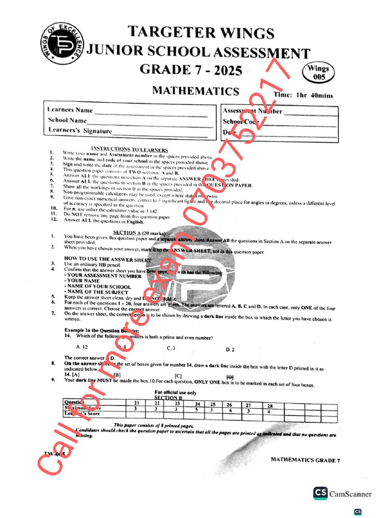 Maths Grade 7 Whatsapp 0703752217 Pdf