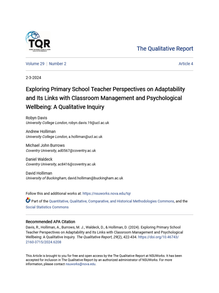 Exploring Primary School Teach | PDF | Teachers | Qualitative Research