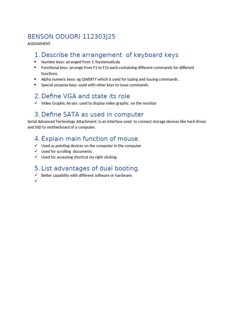 Computer Keyboard and Hardware Overview | PDF