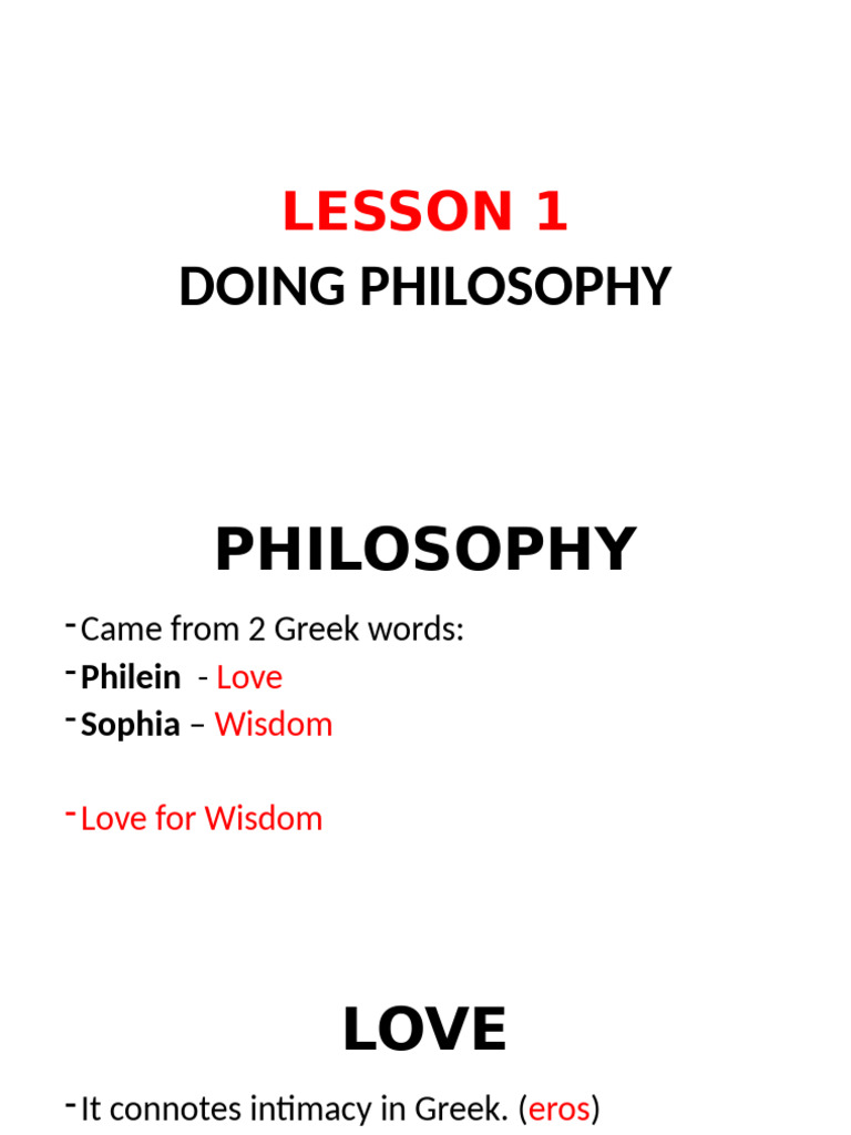 Lesson 1 Doing Philosophy | PDF | Wisdom | Metaphysics