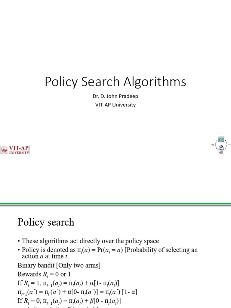 CH3 - 3 Policy Search Alg | PDF | Mathematics | Probability Theory