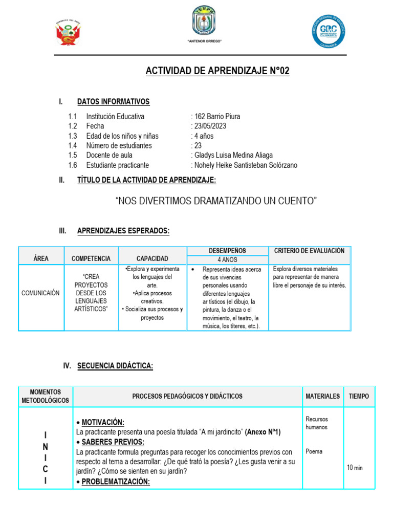 ACTIVIDAD 02.nohely Final | PDF | Educación de la primera infancia ...