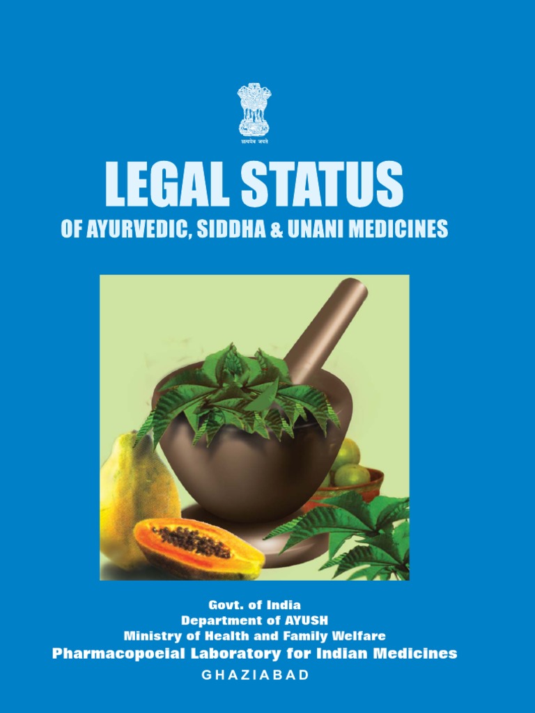 Legal Status of Ayurveda, Siddha, Unani Medicines Book Ayurveda Pharmaceutical Drug