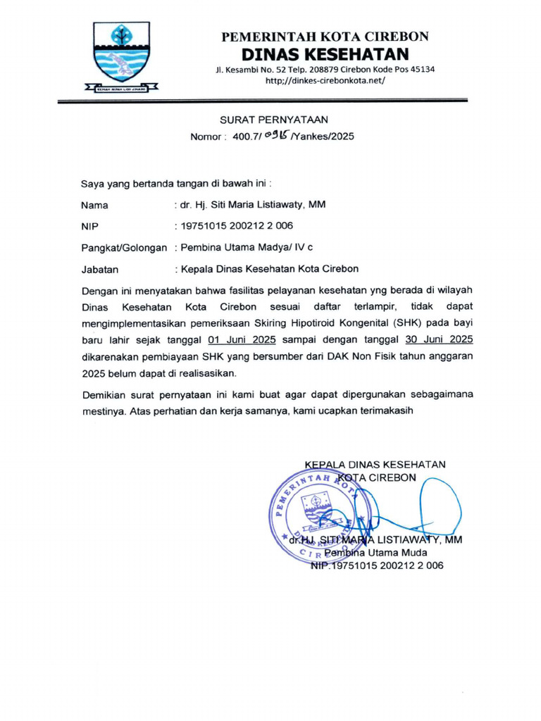 Surat Keterangan SHK Bulan Juni 2025 | PDF