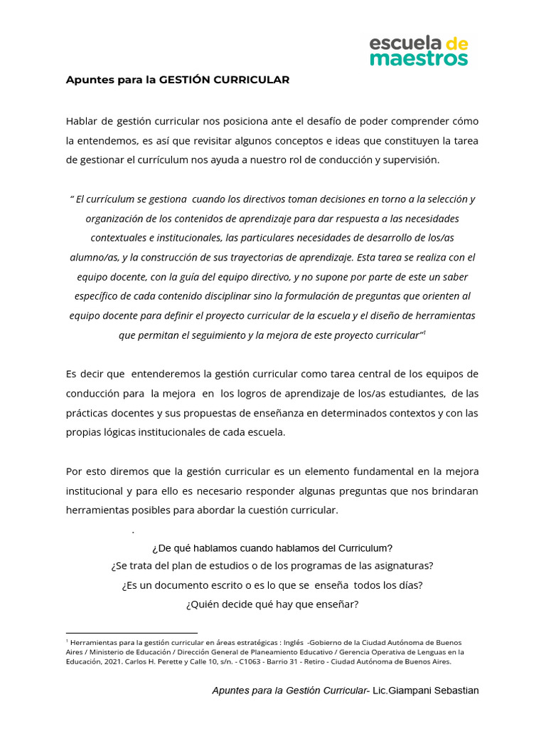 Encuentro 10 Apuntes de Gestion Curricular | PDF | Plan de estudios ...