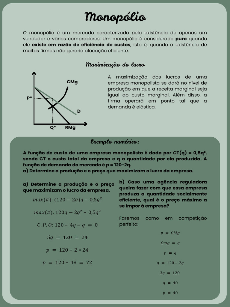 Pré-Aula 03 - Monopólio e Monopsônio | PDF | Monopólio | Mercado (economia)