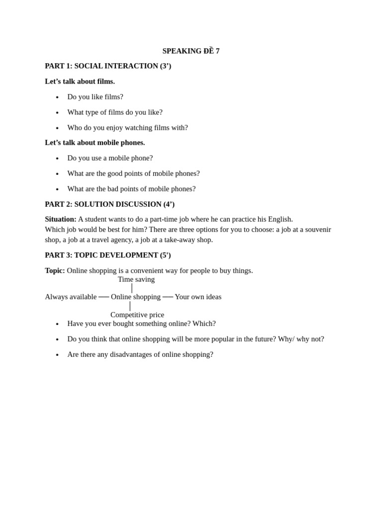 English Speaking Practice Topics | PDF | Online Shopping | Human ...