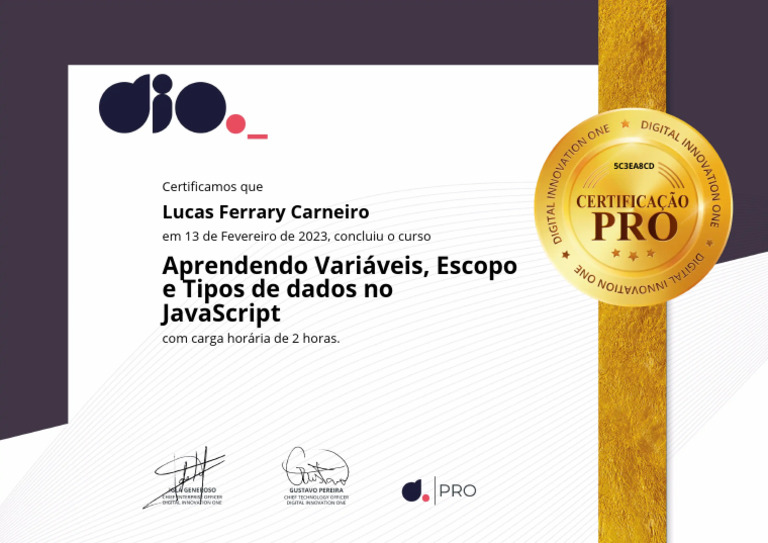 Certificado de Curso: JavaScript Básico | PDF